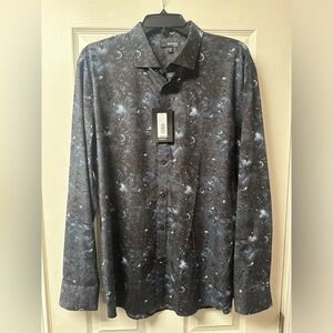 Men Murano Slim Fit Long Sleeve Button Up Shirt Size XL